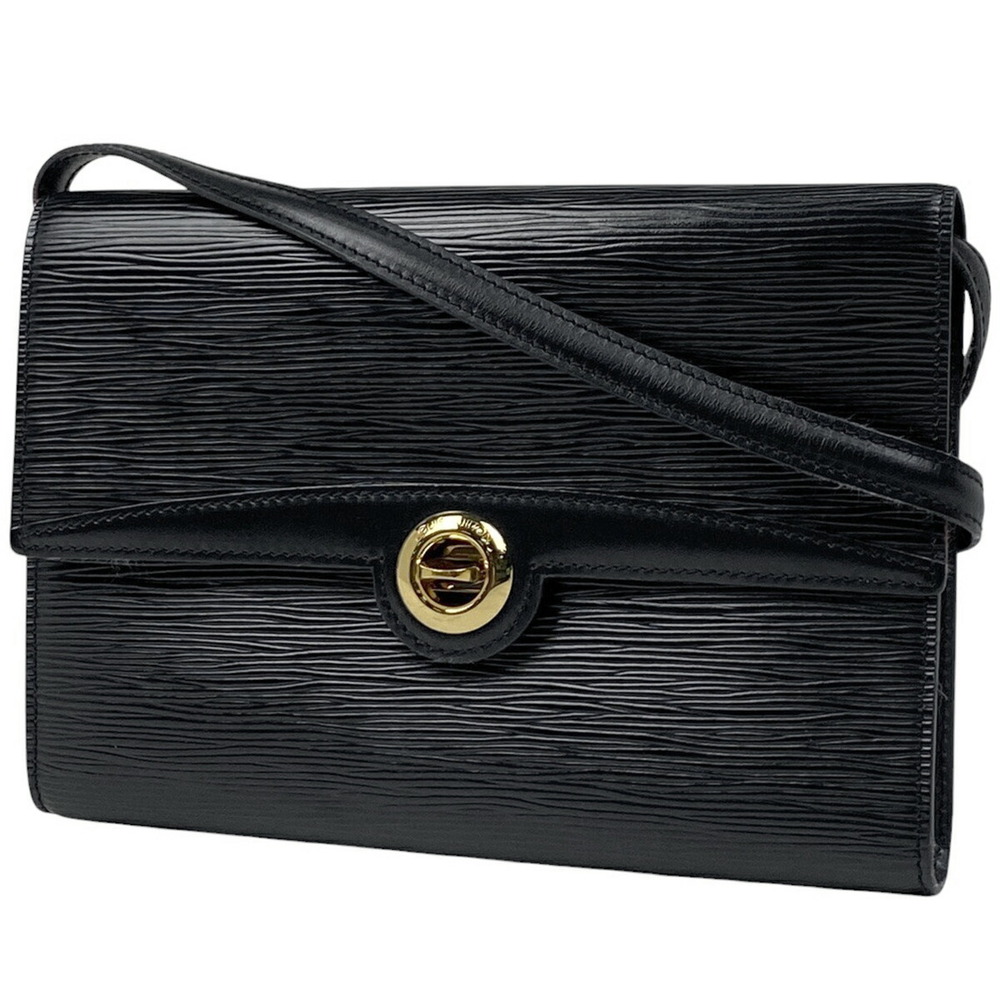 Louis Vuitton Pochette Arches Clutch Shoulder Bag Epi Noir Black